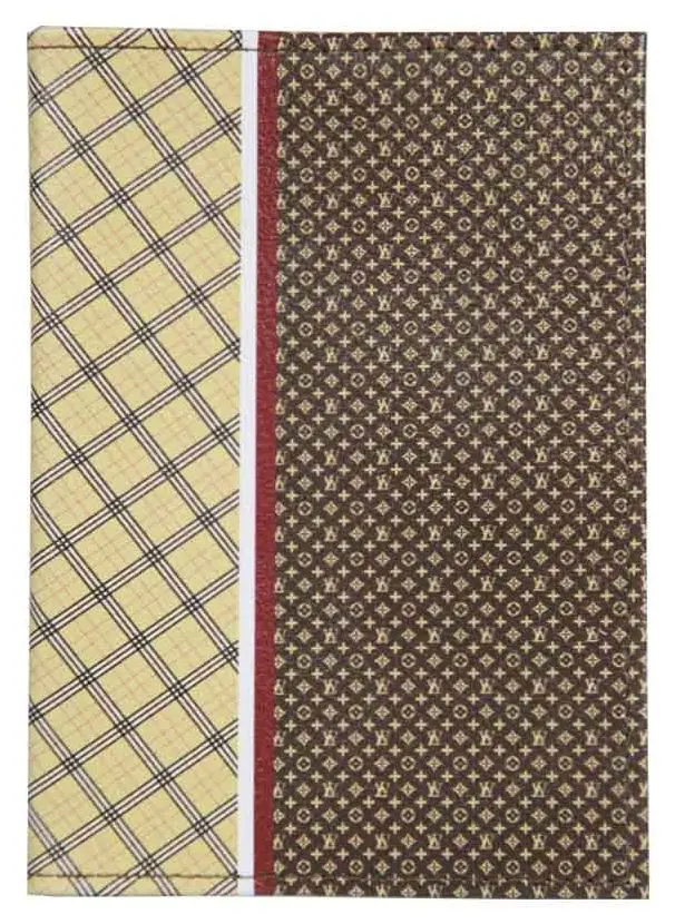 Обложка для паспорта из натуральной кожи, цветной рисунок по коже "Бренд"