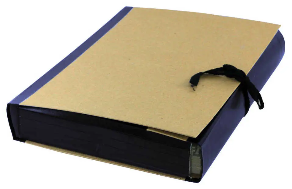 Архивная папка А4, 50 мм, крафт/бумвинил, 4 завязки, синяя