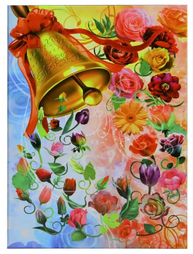 Папка адресная ламинированная А4 (пухлая) без тиснения Звон колокольчика