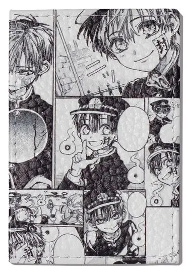 Обложка для проездного билета из натуральной кожи, цветной рисунок по коже "Манга-boy"