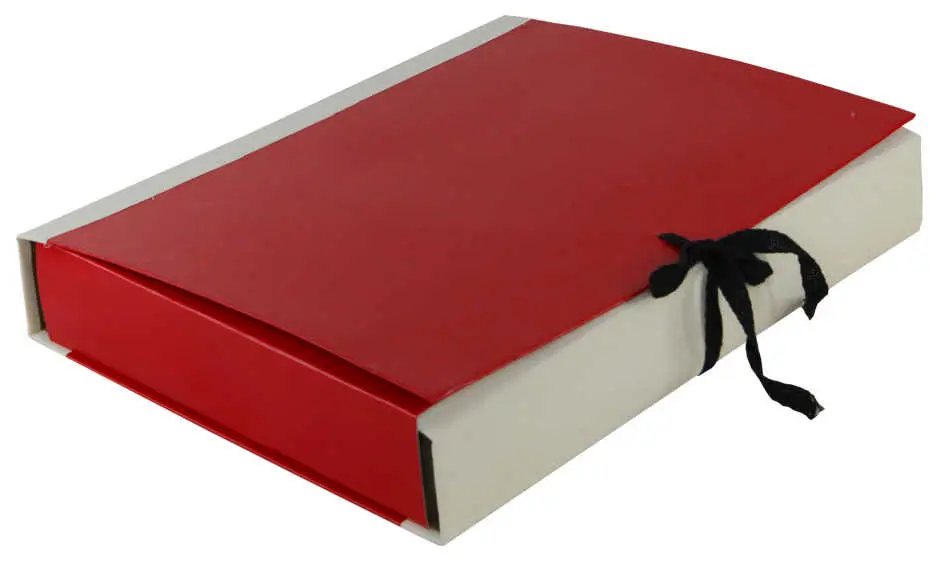 Архивная папка А4, 50 мм, бумвинил/коленкор, 4 завязки, красная