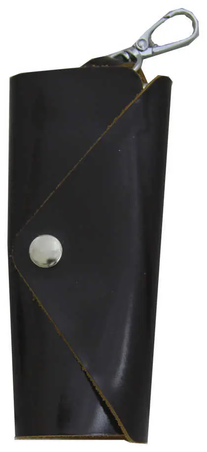 Ключница, натур. кожа, на кнопке, бордовая