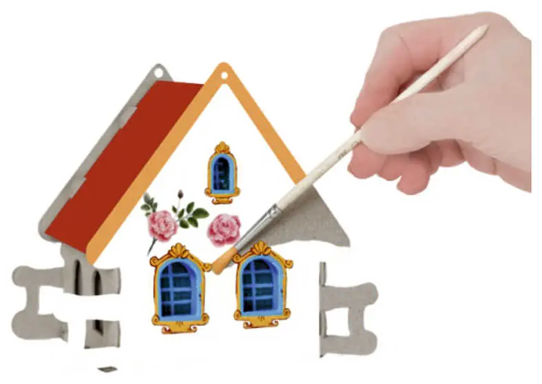 Конструктор-Раскраска-Домик-Шкатулка "Каменный" в пакете с европодвесом