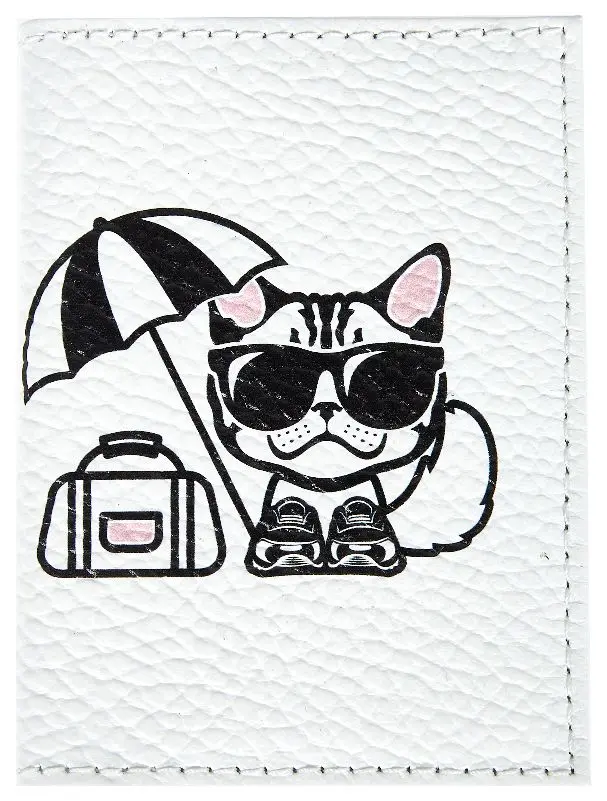 Визитница вертикальная 1 секц. (18 карманов) из натуральной кожи, цветной рисунок по коже "Шоппер"