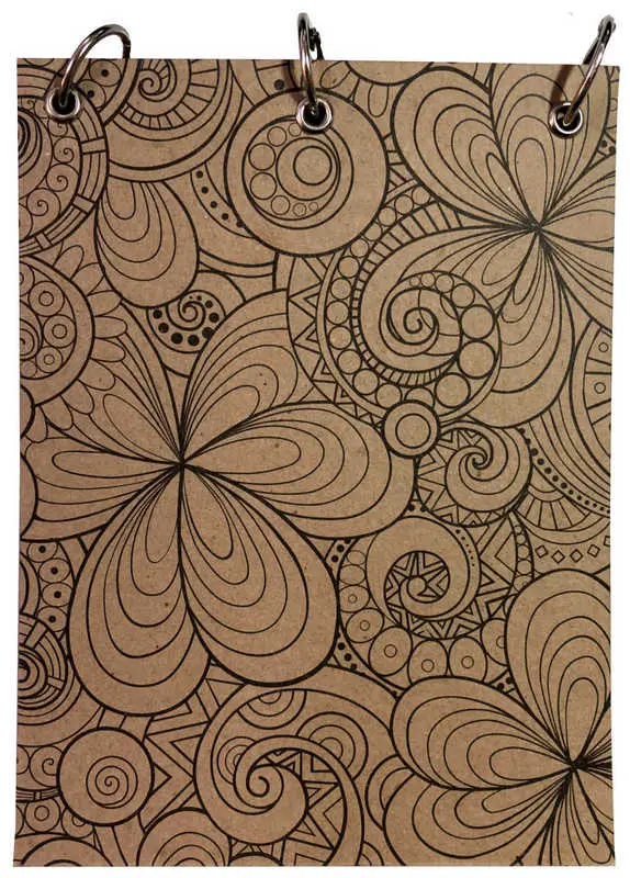 Блокнот крафт "АНТИСТРЕСС" на кольцах (150*200мм) горизонтальный, блок из крафта