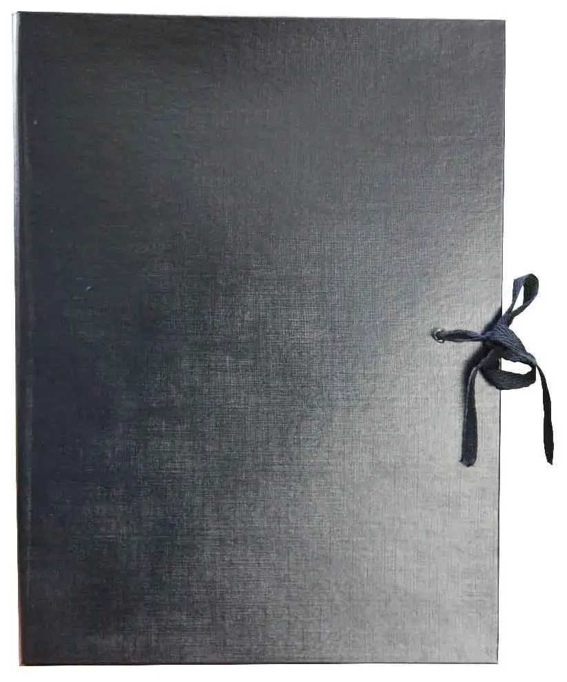 Архивная папка А4, 10 мм, бумвинил, с Г-образными гребешками, 2 шнурка, черная