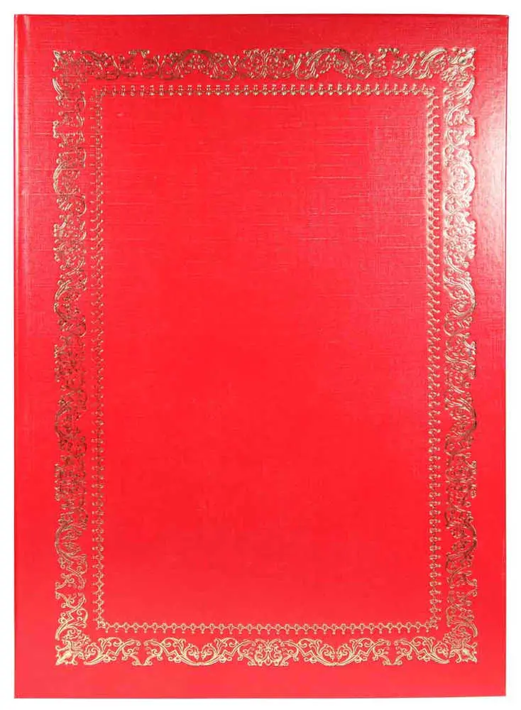 Папка адресная бумвинил А4 (пухлая) "Рамка №2" красная с ляссе