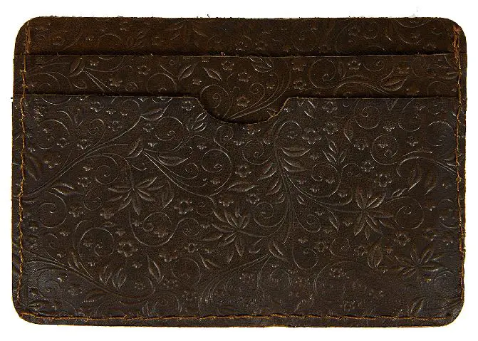 Картхолдер "Бетховен" из натуральной кожи, оливковый, пять отделений, тиснение "Флаверс"