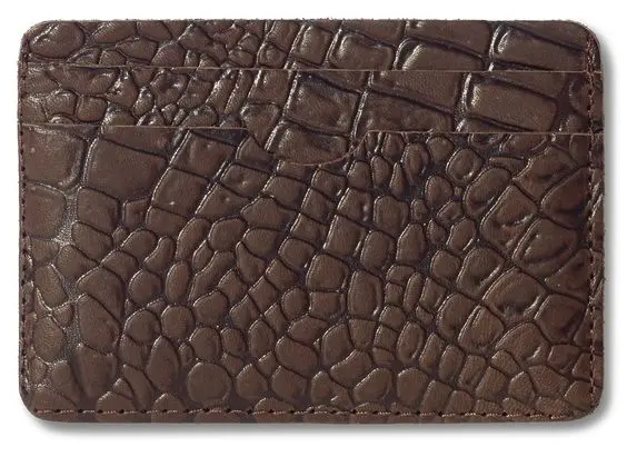 Картхолдер "Бетховен" из натуральной кожи, коричневый, пять отделений, тиснение "Данди"