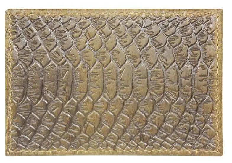 Обложка для проездного билета из натуральной кожи, оливковый, сплошное тиснение по коже "Питон"