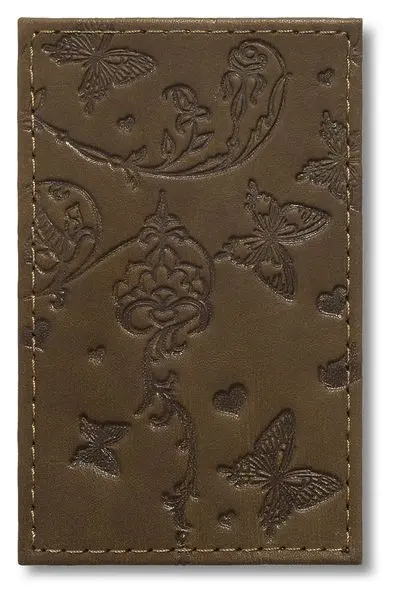 Обложка для проездного билета из натуральной кожи, оливковый, сплошное тиснение по коже "Вдохновение"