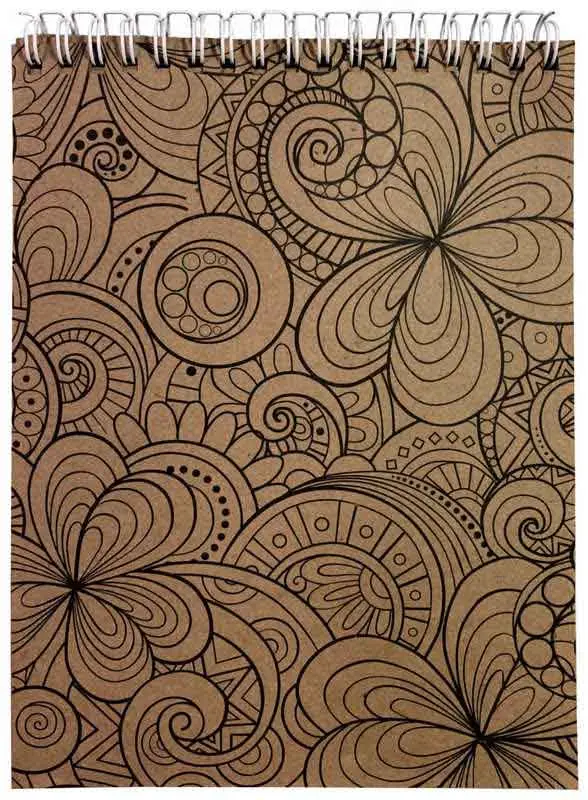 Блокнот крафт "АНТИСТРЕСС" на пружине (150*200мм) горизонтальный, блок из крафта