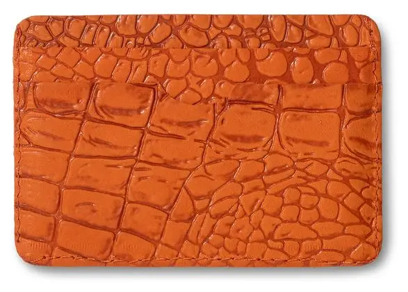 Картхолдер "Бетховен" из натуральной кожи, рыжий, пять отделений, тиснение "Данди"