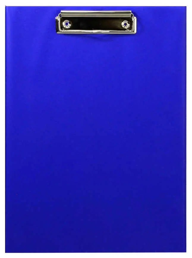 Папка-планшет без крышки, ПВХ А4 с металлическим зажимом (с вытягивающимся подвесом) светло-синий