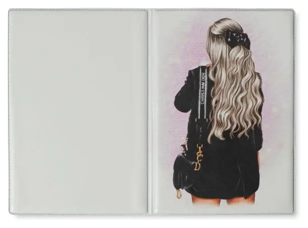 Обложка для паспорта, ПВХ матовый с печатью, принт "Блонди"
