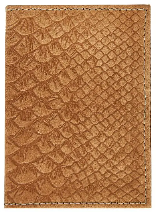 Визитница вертикальная 1 секц. (18 карманов) из натуральной кожи, бежевая, тиснение "Питон"