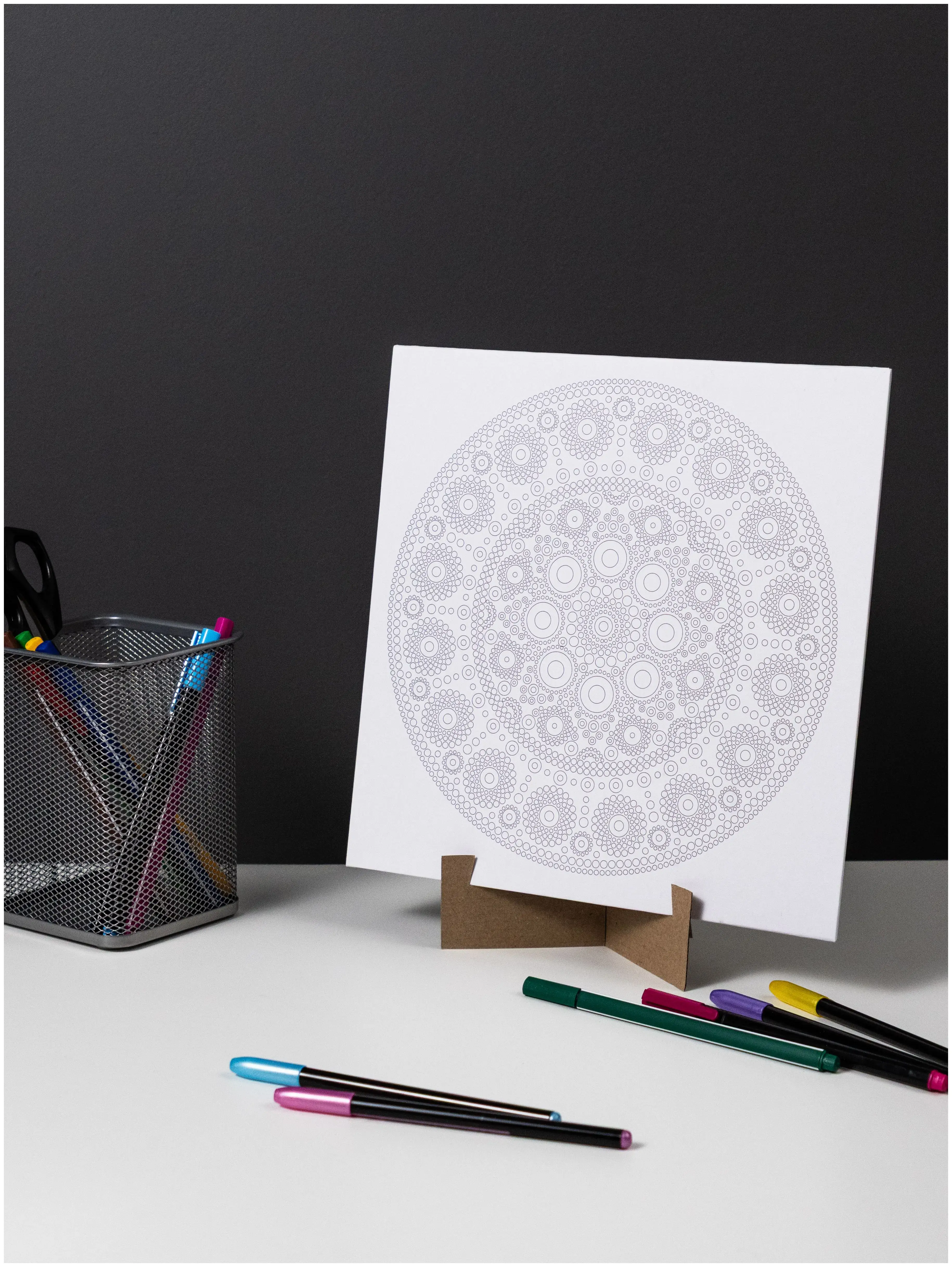 Набор для творчества Раскраска-Мандала "Эхо кругов" размер 260х260 мм