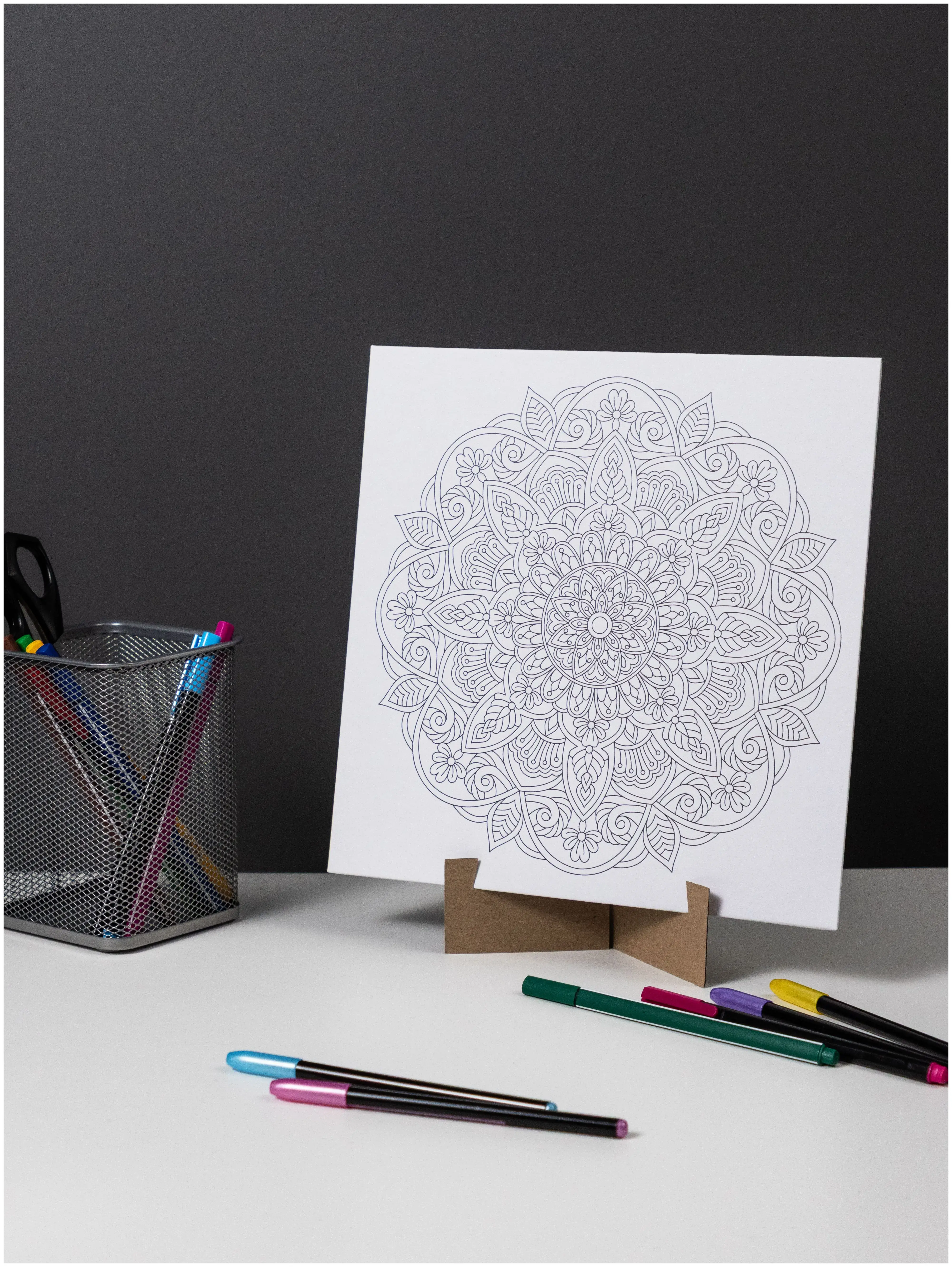 Набор для творчества Раскраска-Мандала "Живые узоры" размер 260х260 мм